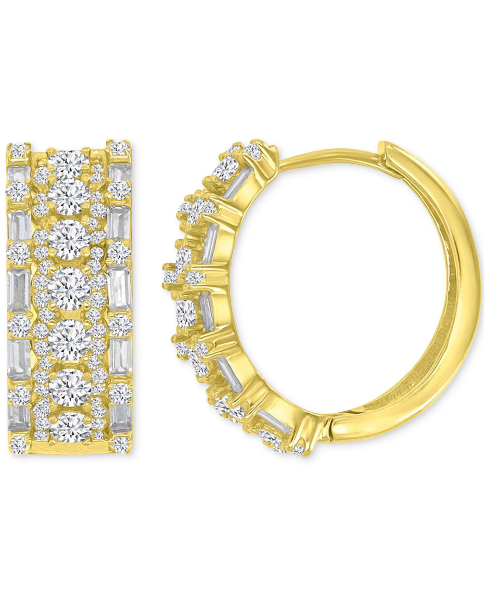 Серьги-кольца Oval Puffy Hoop из 14K Gold и Sterling Silver