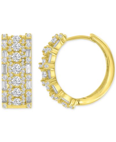 Oval Puffy Hoop Earrings in 14K Gold over Sterling Silver