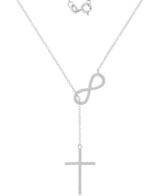 Подвеска Macy's Cubic Zirconia Infiniti and Cross из стерлингового серебра