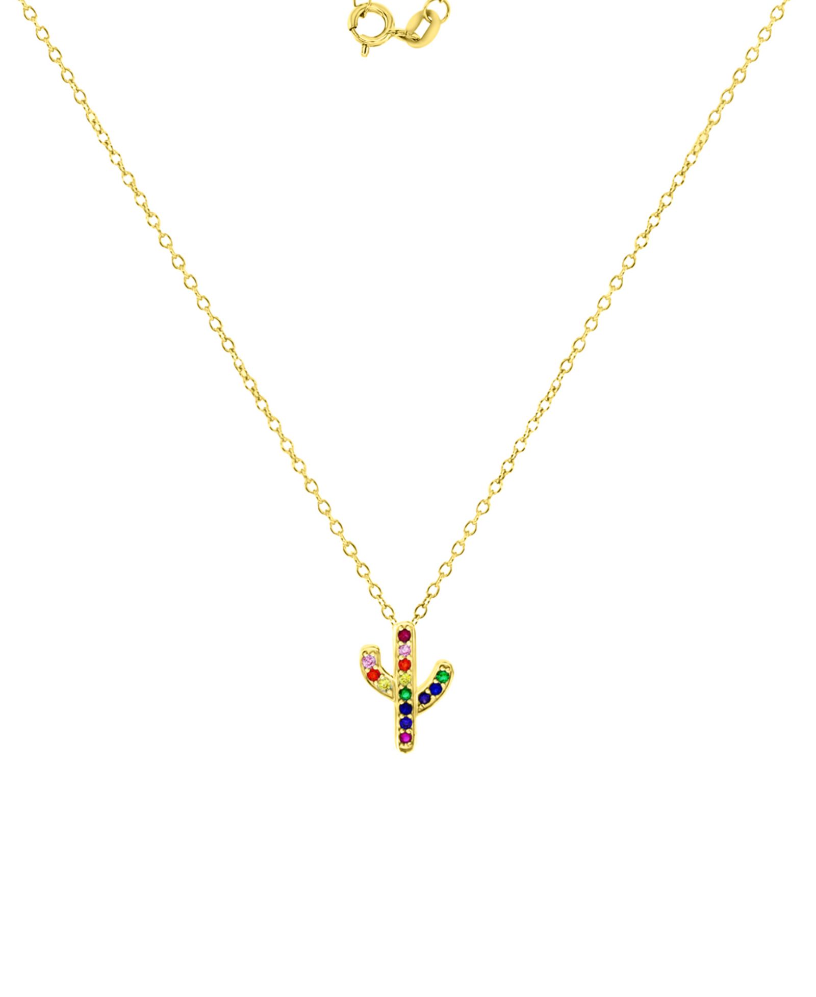 Подвеска Cubic Zirconia Multicolor Cactus 18" Necklace