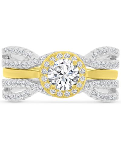 Кольцо Cubic Zirconia Halo Solitaire