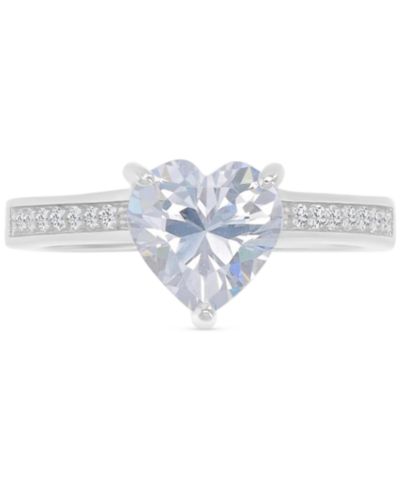 Помолвочное кольцо с фианитами Heart & Round, Sterling Silver