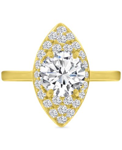 Кольцо с цирконием Marquise в 14k Gold over Sterling Silver