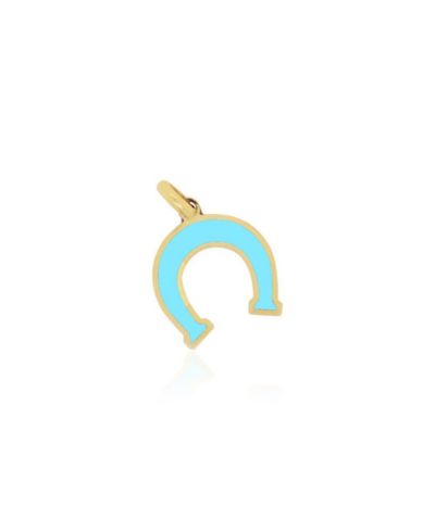 Подвеска The Lovery в виде подковы бирюзового цвета, 14K Gold, 9 мм
