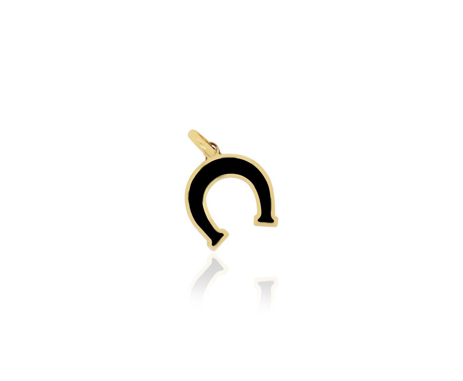The Lovery Onyx Horseshoe Charm 14K Gold 9 millimeters