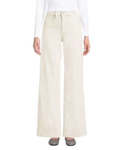 Lands' End Petite High Rise Wide Leg Corduroy Pants