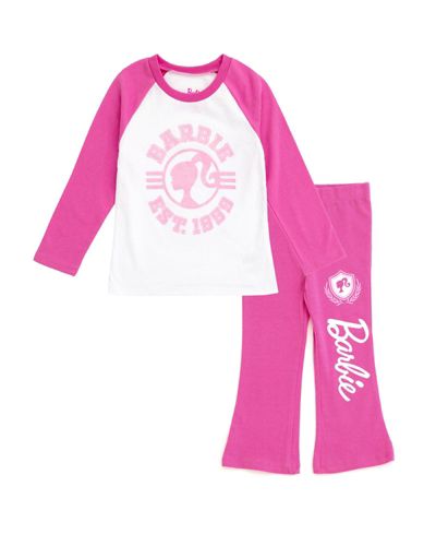 Barbie Little Girls 2-Piece Long Sleeve Tee and Flare Pants Set