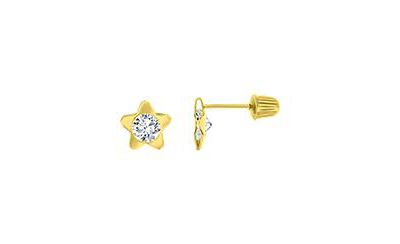 Macy's Cubic Zirconia Flower Screw Back Stud Earrings