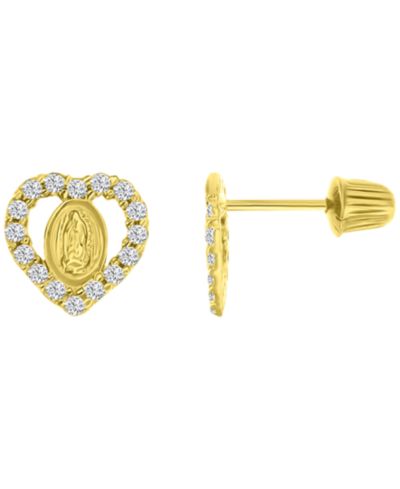 Серьги-гвоздики Macy's Cubic Zirconia Virgin Mary Heart