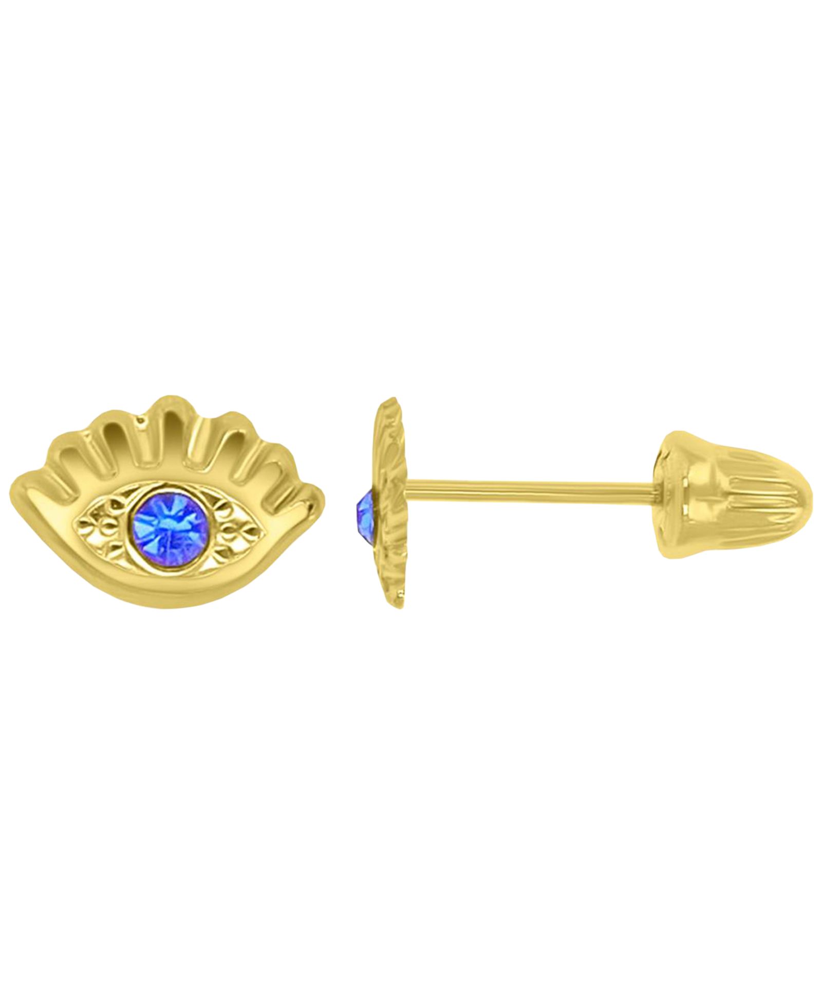 Macy's 14K Yellow Gold Evil Eye Screw Back Stud Earrings
