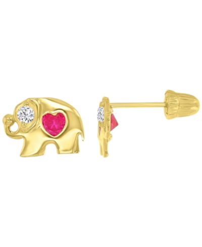 Серьги-гвоздики Macy's 14K Yellow Gold Elephant