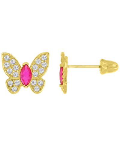 Серьги-гвоздики Macy's 14K Yellow Gold Butterfly Screw Back
