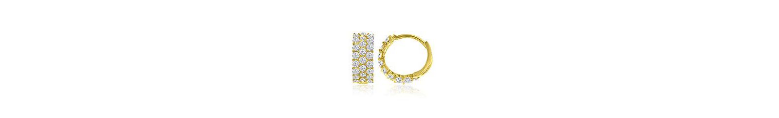 Macy's Cubic Zirconia Snap Bar Hoop Earrings