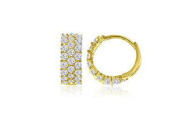 Macy's Cubic Zirconia Snap Bar Hoop Earrings