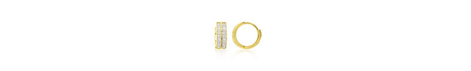 Macy's Cubic Zirconia Snap Bar Hoop Earrings