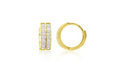 Macy's Cubic Zirconia Snap Bar Hoop Earrings