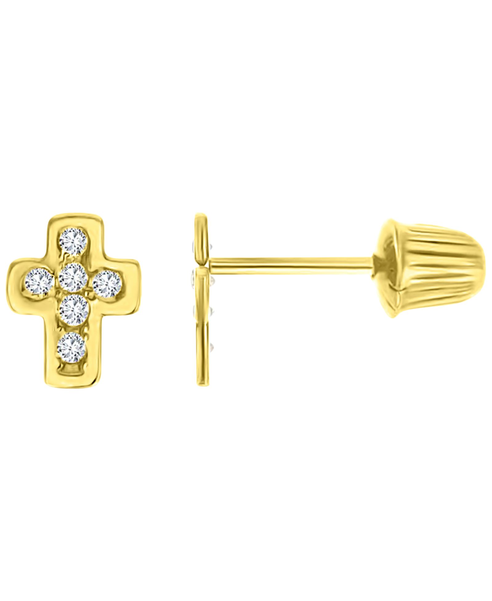 Серьги-гвоздики Macy's Micropave Cross