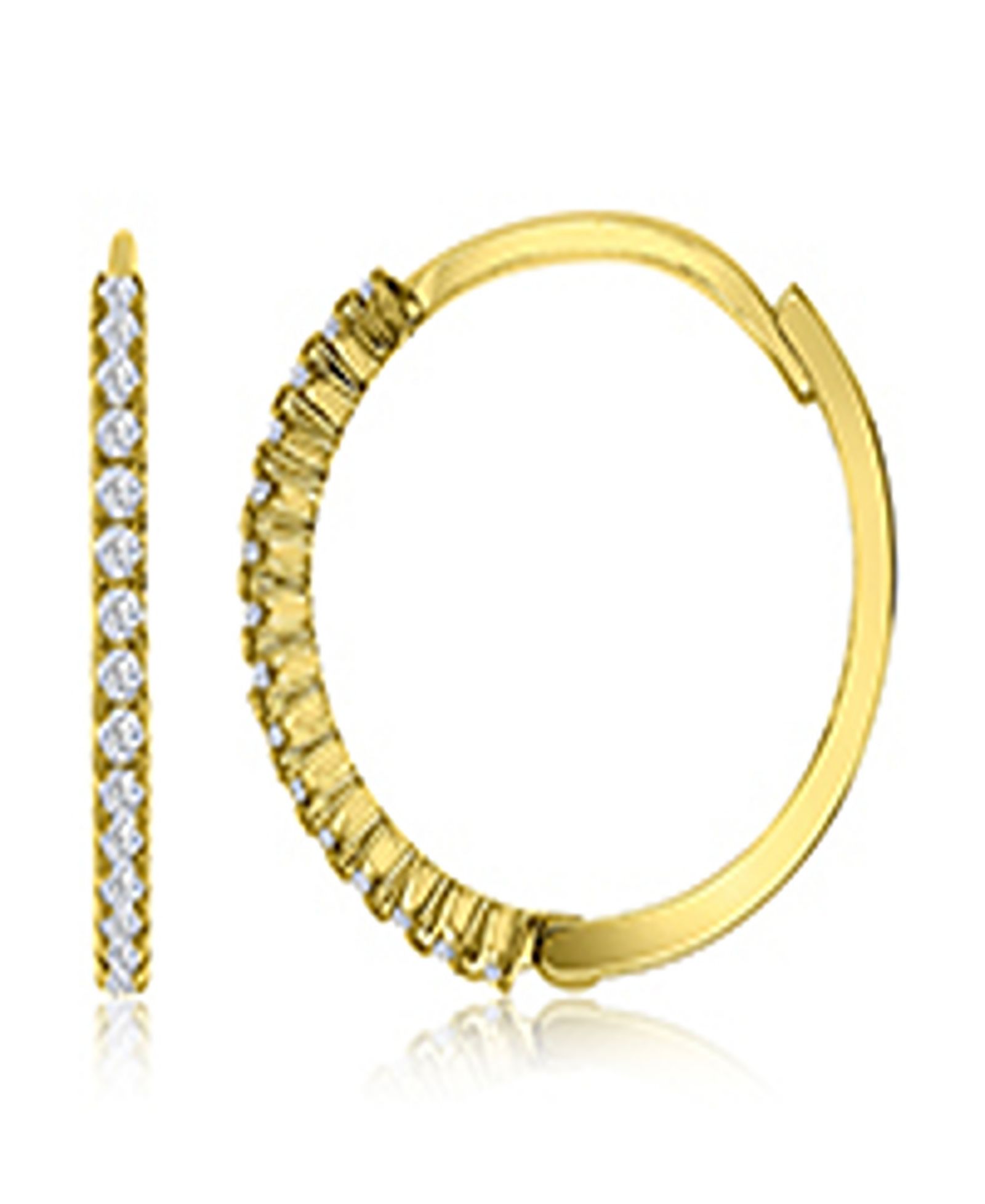 Серьги-кольца Macy's Cubic Zirconia в 14k Yellow Gold