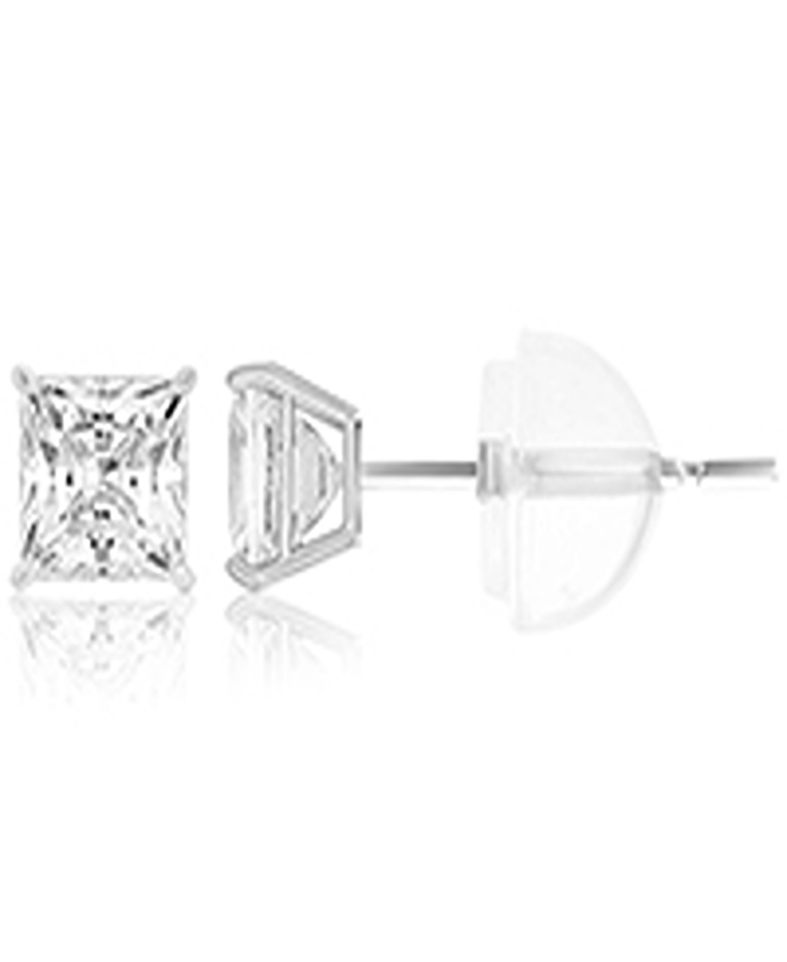 Серьги Macy's White Swarovski Zirconia Solitaire в 14k White Gold