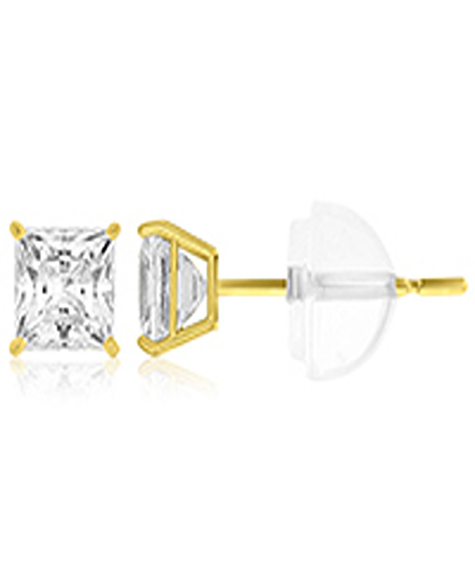 Серьги с одиночным камнем Swarovski Zirconia в золоте 14k Yellow Gold