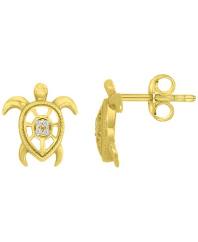 Серьги-гвоздики Macy's Diamond Accent Sea Turtle