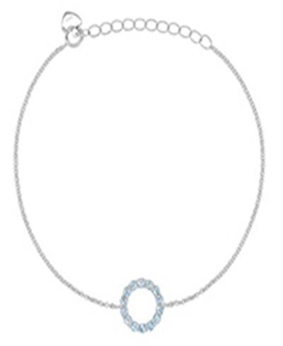 Macy's браслет Blue Topaz Circle в Rhodium Over Sterling Silver