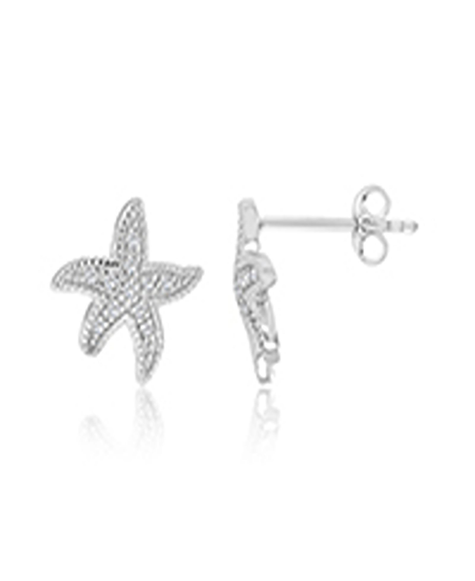 Серьги-гвоздики Macy's White Sapphire Star Fish
