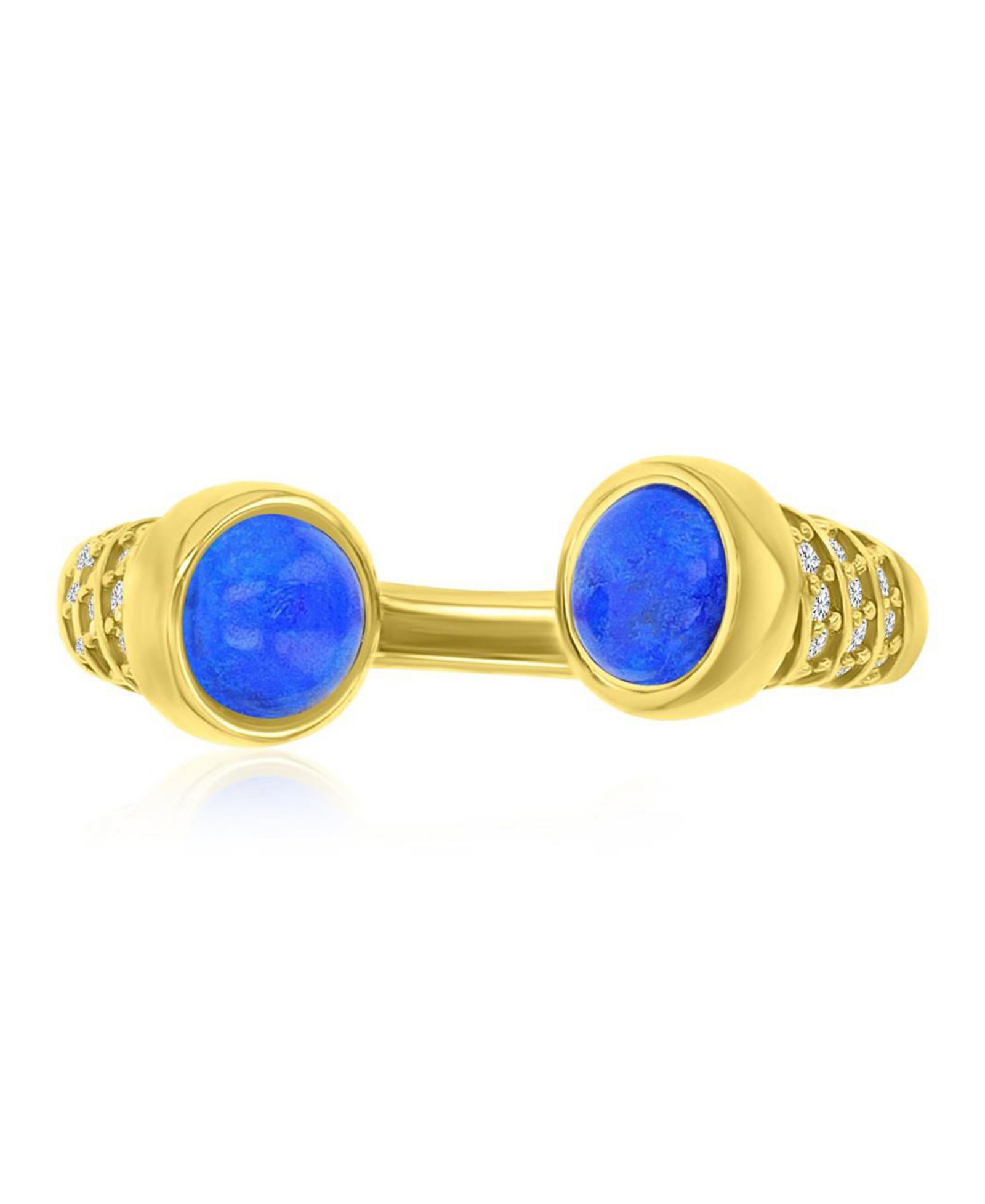 Кольцо Macy's Lapis (1 ct. t.w.) и Cubic Zirconia в 14k Yellow Gold Over Sterling Silver
