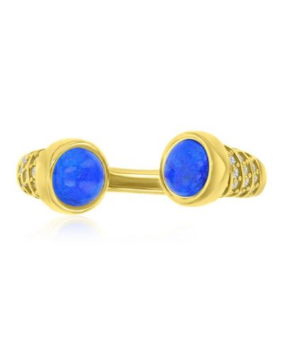 Кольцо Macy's Lapis (1 ct. t.w.) и Cubic Zirconia в 14k Yellow Gold Over Sterling Silver