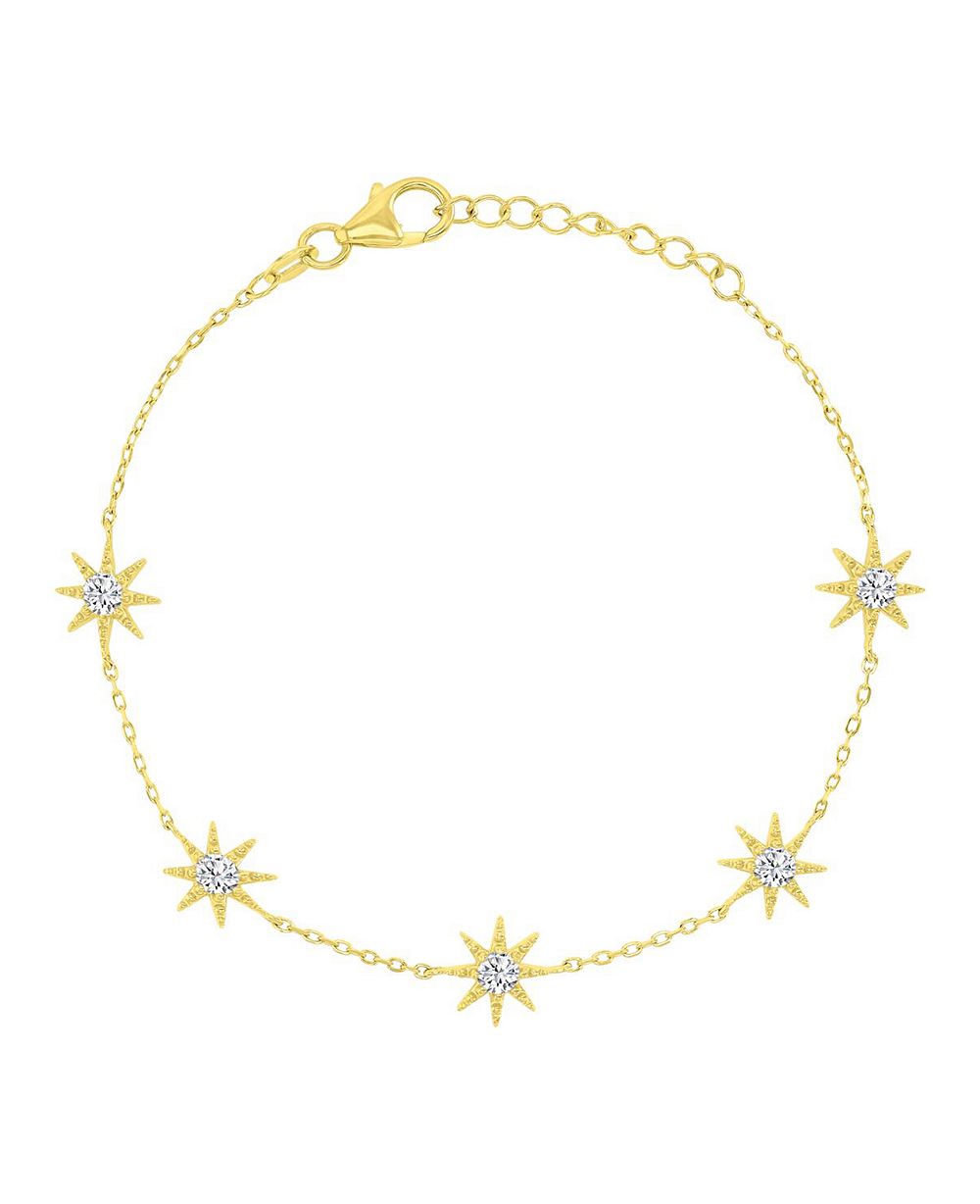 Браслет Macy's 14k Gold Over Sterling Silver Cubic Zirconia Sun Station