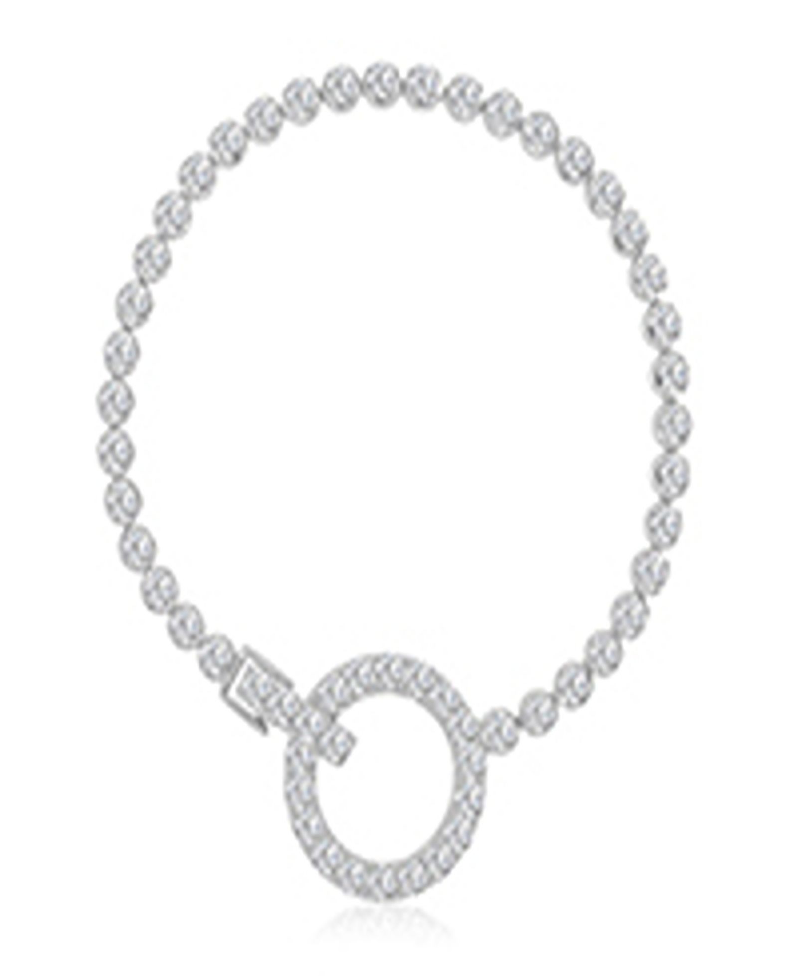 Браслет Cubic Zirconia Circle Tennis в родиевом покрытии из стерлингового серебра