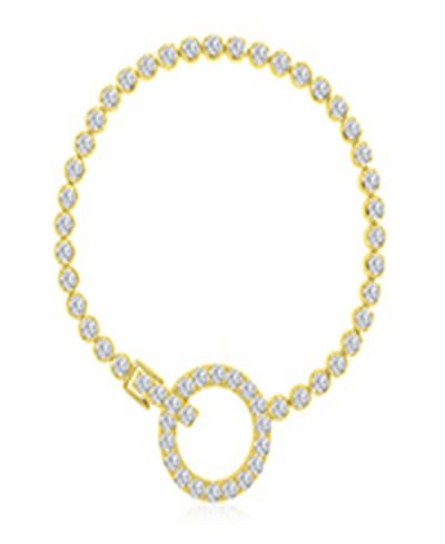 Macy's браслет Tennis Circle из 14k желтого золота поверх стерлингового серебра с цирконием