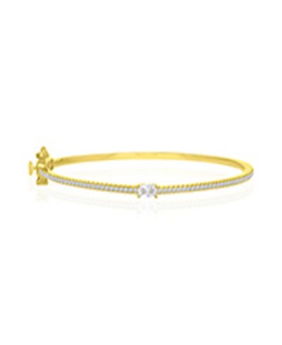 Macy's Cubic Zirconia Bangle Bracelet in 14k Yellow Gold Over Sterling Silver