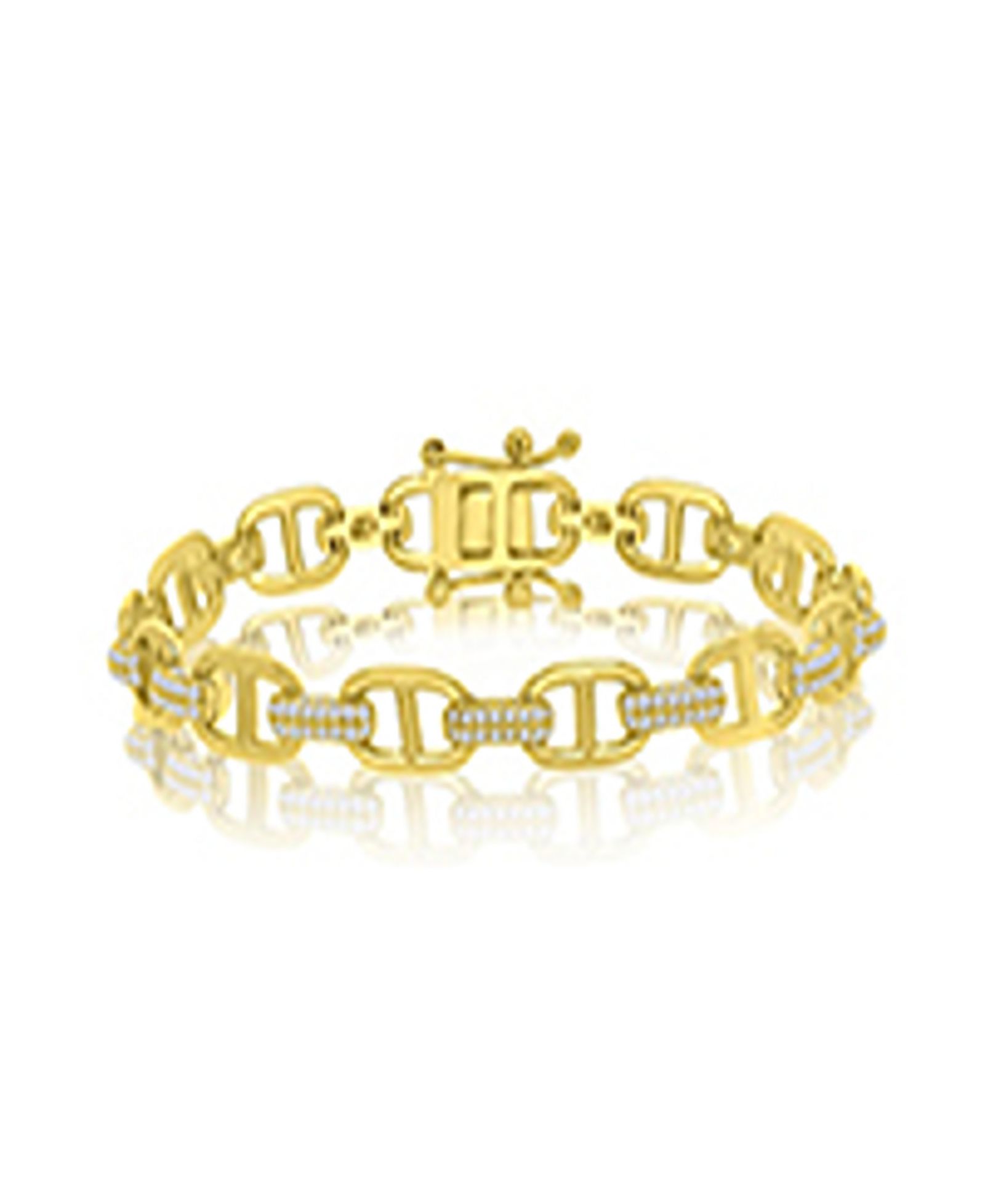 Браслет Macy's Cubic Zirconia Anchor в 14k Yellow Gold Over Sterling Silver