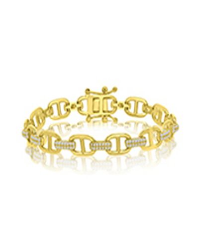 Браслет Macy's Cubic Zirconia Anchor в 14k Yellow Gold Over Sterling Silver