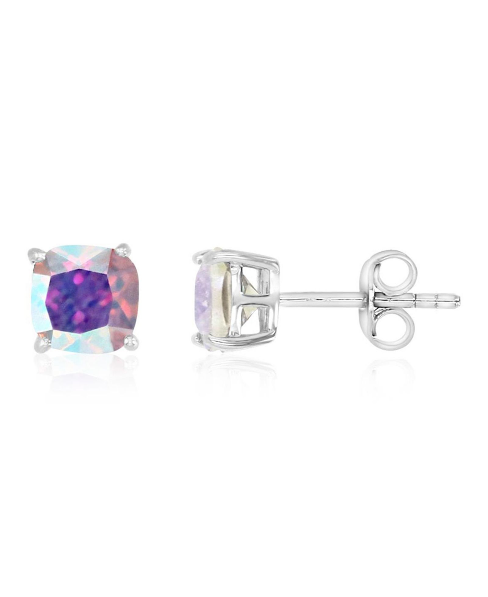 Macy's Aurora Borealis Cubic Zirconia Solitaire Stud Earrings