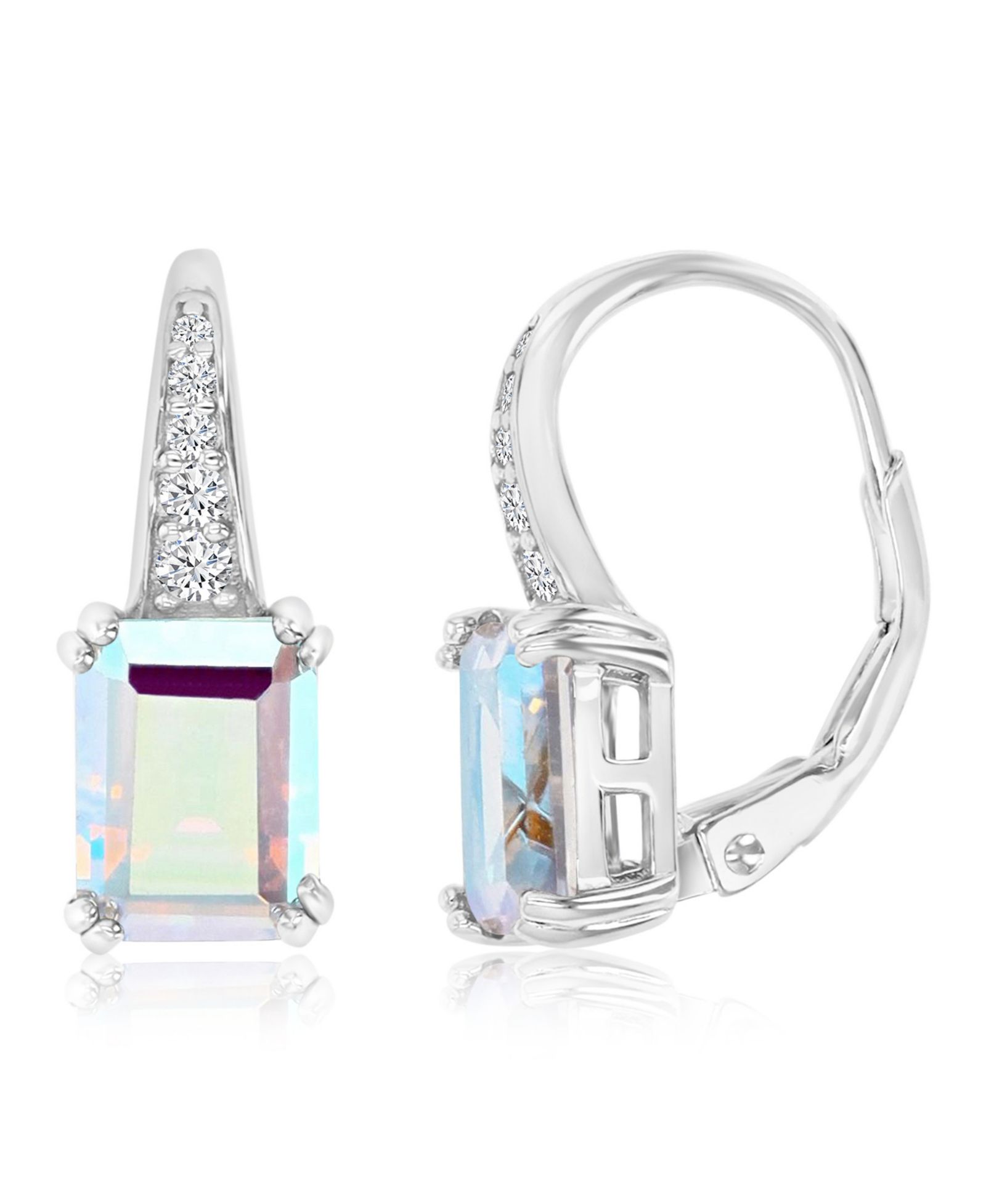 Серьги Aurora Borealis & Cubic Zirconia (4.236 ct. t.w.) Emerald-Cut