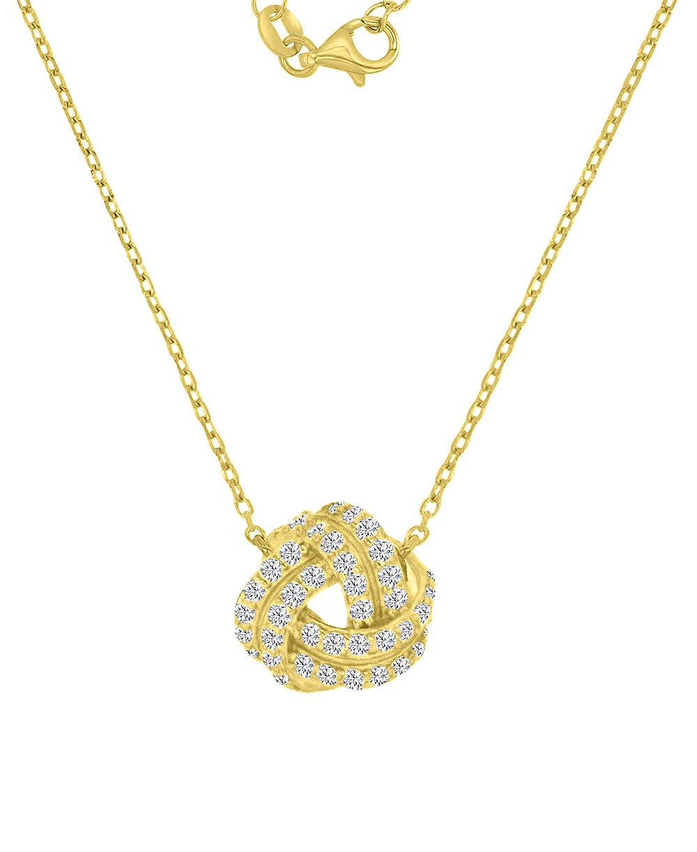 Ожерелье с узлом из стерлингового серебра 14k Gold и фианитами Pave