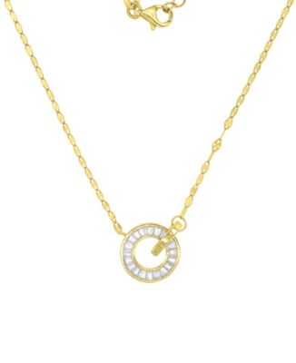 Ожерелье Macy's из 14k золота и стерлингового серебра с переплетенными кругами и кубическим цирконием