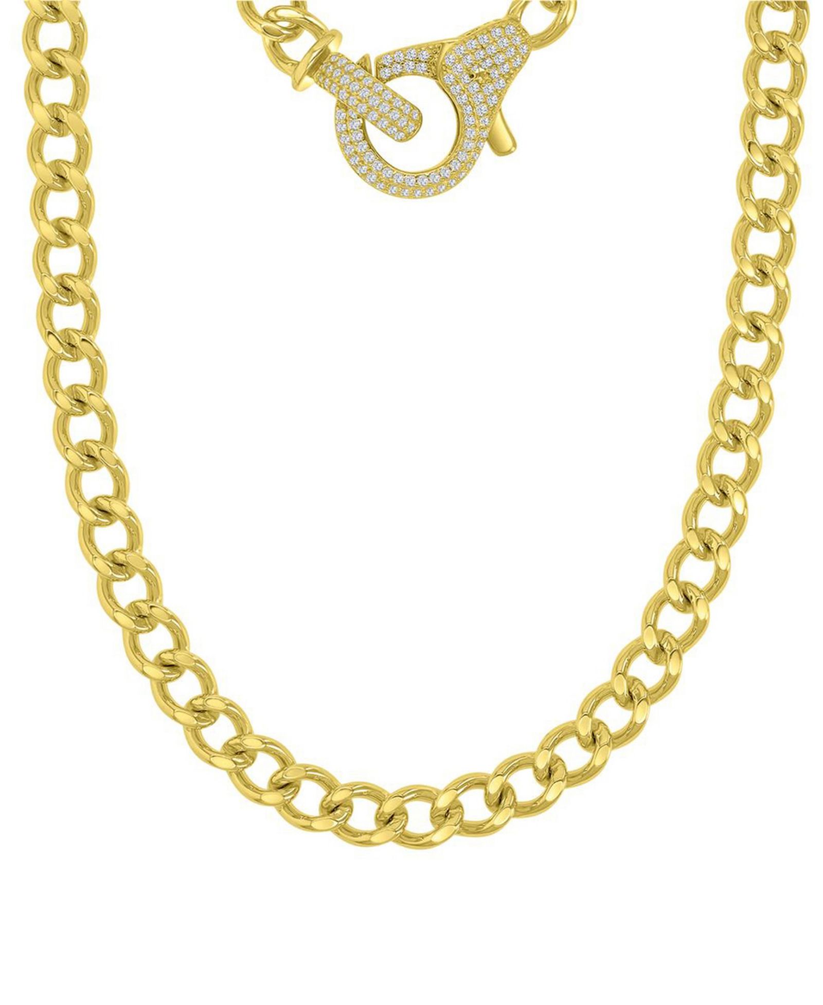Ожерелье Macy's Cubic Zirconia Cuban Chain в родиевом покрытии