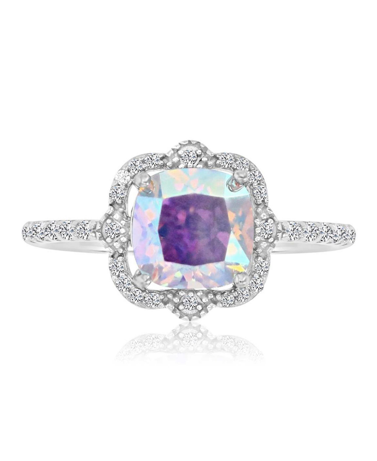 Macy's Кольцо с Aurora Borealis и кубическим цирконием в форме подушки