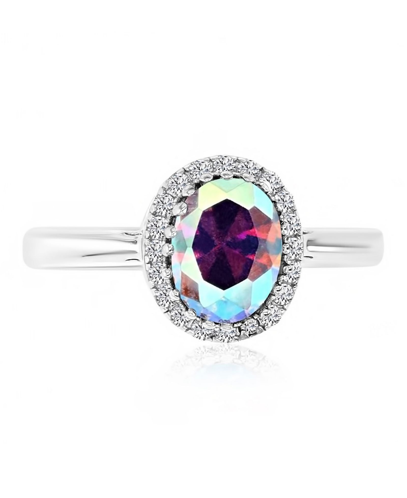 Помолвочное кольцо Aurora Borealis (2.3 ct. t.w.) и Cubic Zirconia (2.3 ct. t.w.) овальное