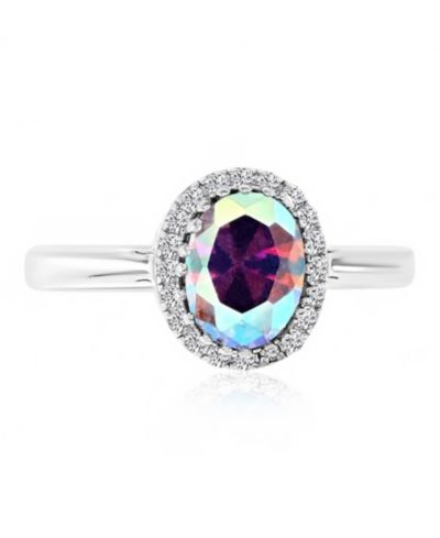 Помолвочное кольцо Aurora Borealis (2.3 ct. t.w.) и Cubic Zirconia (2.3 ct. t.w.) овальное