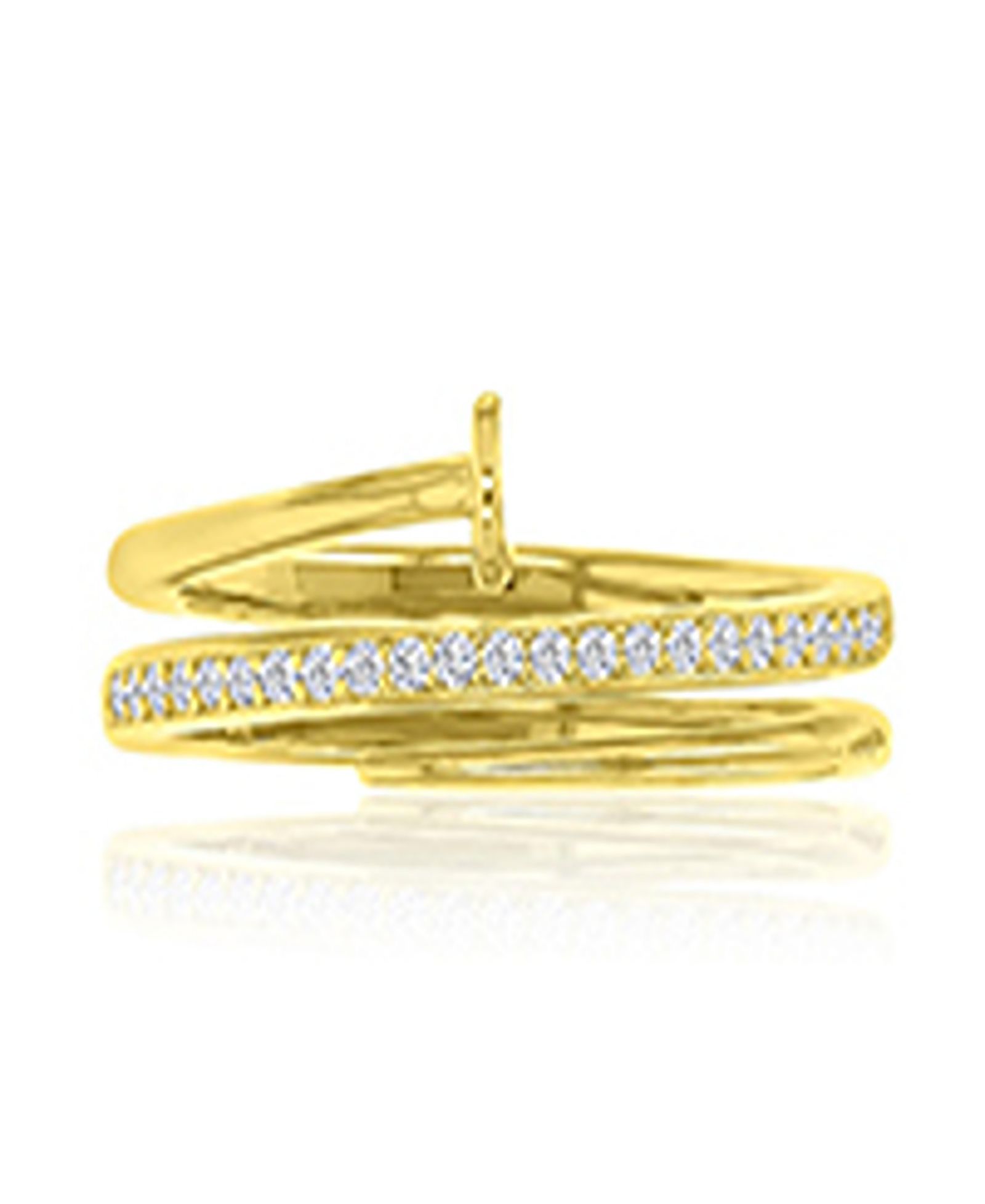 Кольцо Macy's Cubic Zirconia Spiral Pin в 14k Yellow Gold Over Sterling Silver