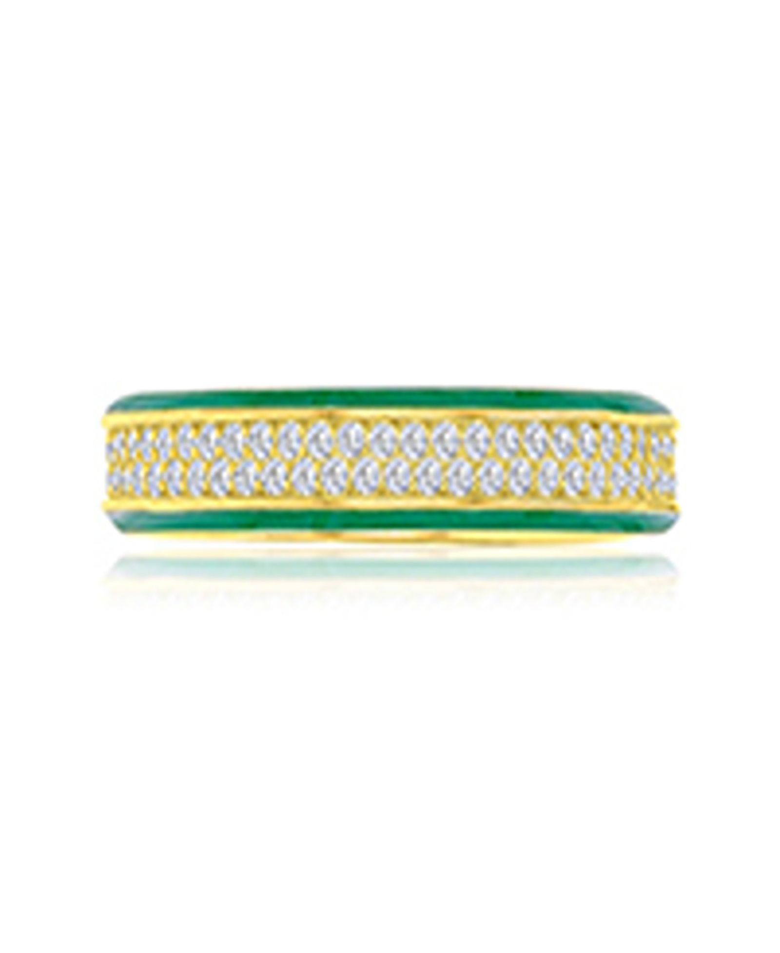 Macy's Cubic Zirconia Eternity Ring in 14k Yellow Gold Over Sterling Silver