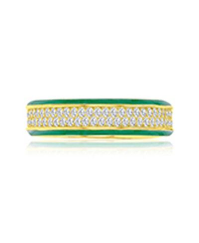 Macy's Cubic Zirconia Eternity Ring in 14k Yellow Gold Over Sterling Silver