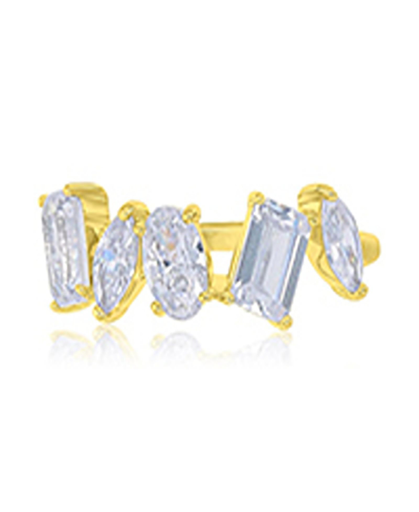 Macy's Multi-Shaped Cubic Zirconia Ring in 14k Yellow Gold Over Sterling Silver