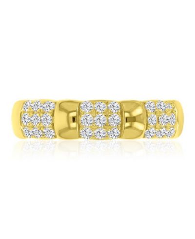 Кольцо Macy's Cubic Zirconia Half Pave 14k Yellow Gold Over Sterling Silver