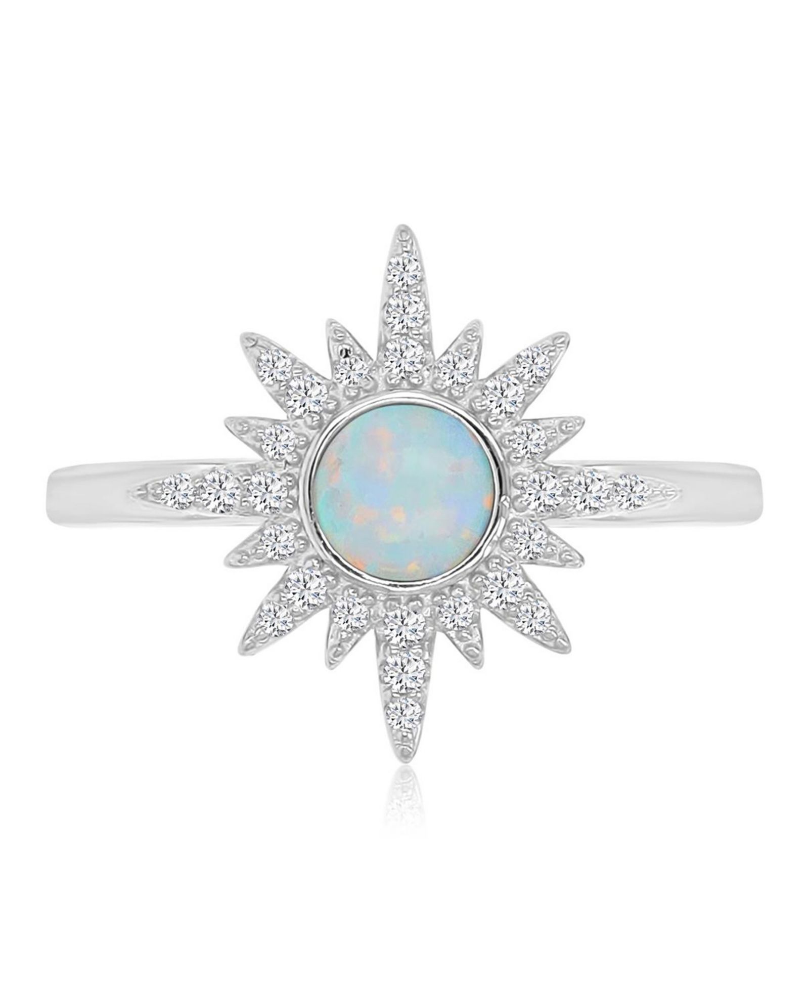Кольцо Macy's Opal and Cubic Zirconia Starburst