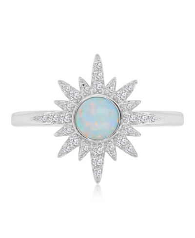 Кольцо Macy's Opal and Cubic Zirconia Starburst